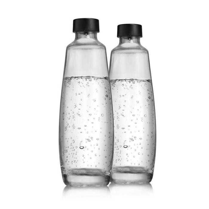 Sodastream Lot De 4 Couvercles En Verre Pour Bouteilles D'eau Réutilisables Compatible Avec Les Bouteilles En Verre Noir