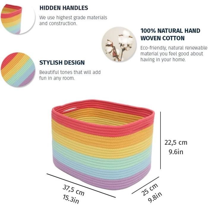 Panier En Corde En Coton 100% Naturel Avec Poignées (A Style