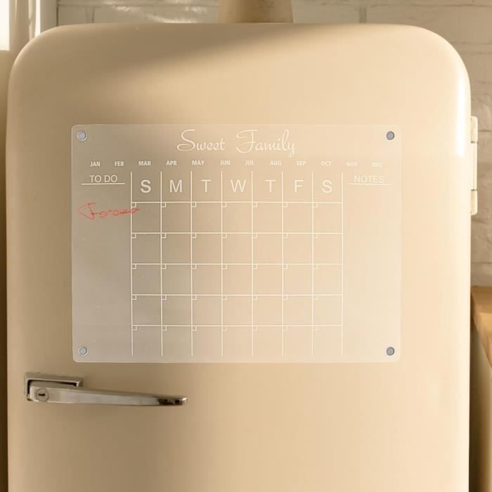 Calendrier magnétique en acrylique pour réfrigérateur 40x30cm, calendrier  mensuel magnétique, planificateur hebdomadaire - AliExpress