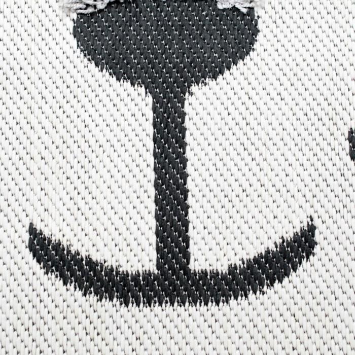 Tapis de chambre d'enfant doux et robuste terrain de foot rayé en crème