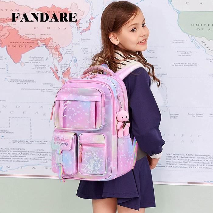 Sac a Dos Enfant Ultra Leger Cartable Fille Dreamy Cartable Grande Capacite avec Pendentif Peluche Rose Cdiscount Bagagerie Maroquinerie