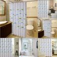180*180cm - Rideau de douche lavable pour salle de bain moderne et imperméable à imprimé poisson-2
