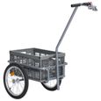 NEUF Remorque de vélo ,Remorque de Bagages ,Chariot Transport  avec boîte de transport pliable 50L Gris 50 kg|2229-2