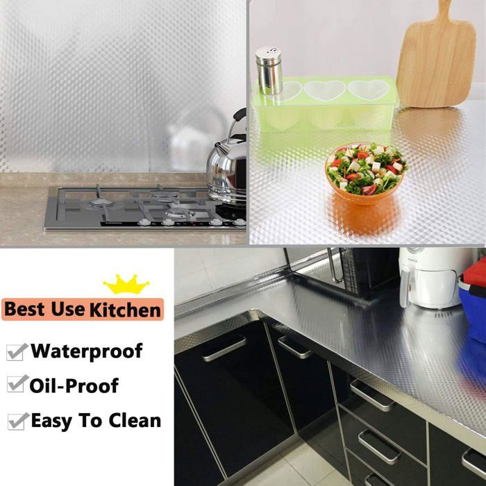 Papier Peint,12-60cmx3m--Papier Peint Auto Adhésif Résistant à L'huile