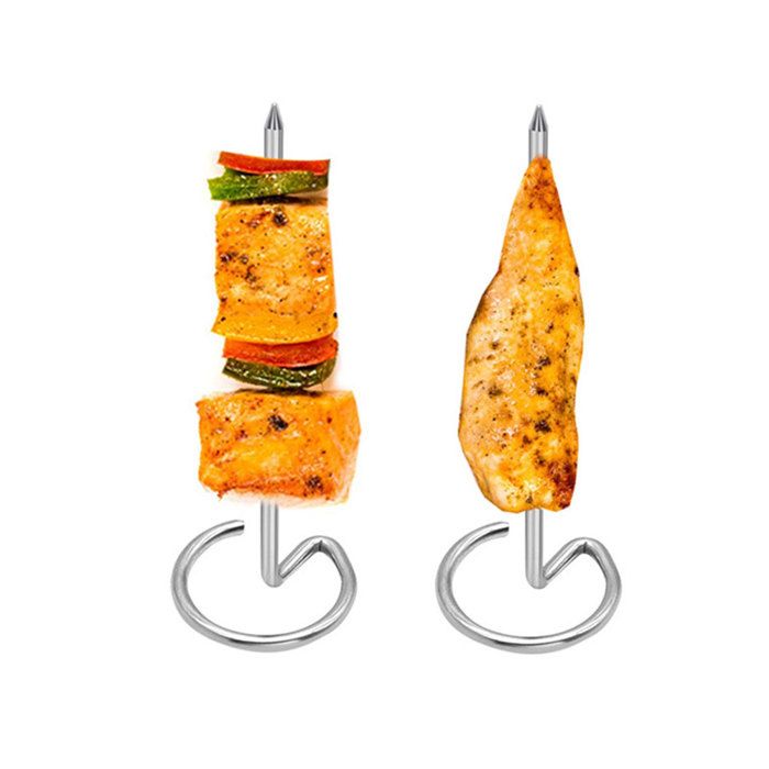 Lot de 15 brochettes de barbecue en acier inoxydable 304 - Aiguilles à roulade - Brochettes pour friteuse Lot de 15 brochettes de barbecue en acier inoxydable 304 - Aiguilles à roulade - Brochettes pour friteuse