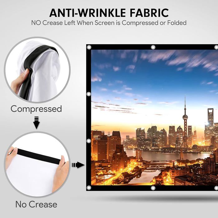 Écran De Projecteur Portable 16:9 Anti-lumière - Taille 60 à 130 Pouces, Pliable, Pour Maison, Extérieur, Présentation