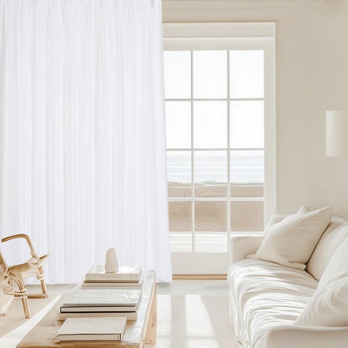 Rideau Voilage Blanc 75 x 210 cm Moderne Semi-Transparent en Effet Lin, avec Oeillets, Décorations D'Intérieur, Filtrage de Lumière, Rideau Semi-Transparent Intérieurs pour Cuisine Chambre, Blanc Rideau Voilage Blanc 75 x 210 cm Moderne Semi-Transparent en Effet Lin, avec Oeillets, Décorations D'Intérieur, Filtrage de Lumière, Rideau Semi-Transparent Intérieurs pour Cuisine Chambre, Blanc