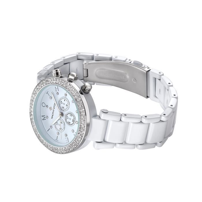 Timothy Stone montre femme avec cristaux Swarovski DESIRE Blanc Cdiscount Bijouterie
