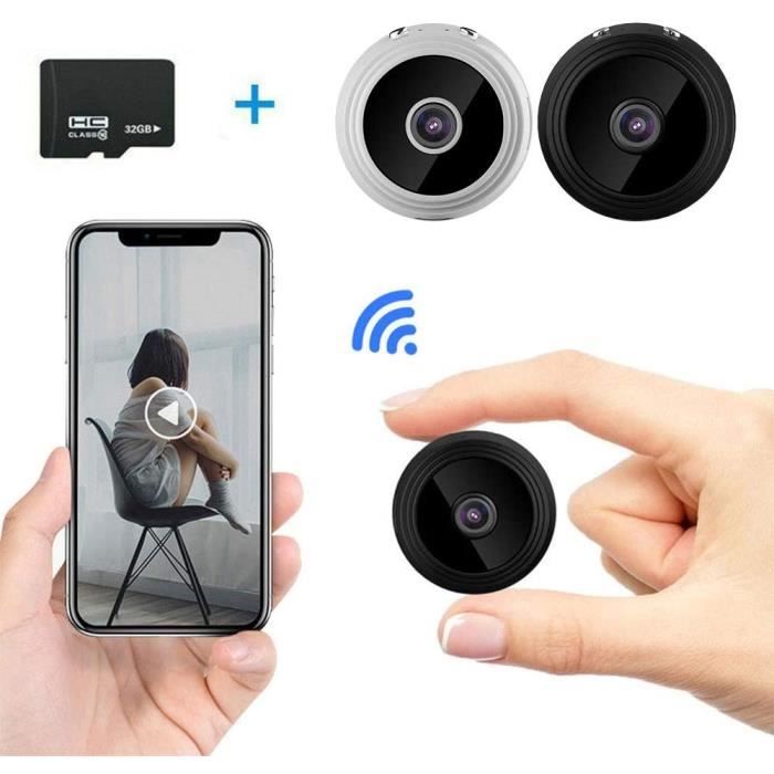 Mini Camera Espion WiFi 1080p Magneti sans Fil Nanny Cachée et Vision  Nocturne Interieur Exterieur Surveillance pour iOS Android-Noir -  Équipements et sécurité pour la maison - Achat & prix
