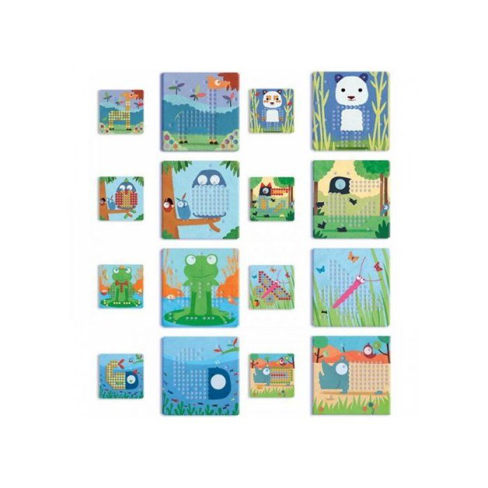 DJECO – Kit Mosaïque Monde Enchanté – Licorne, Papillon – Planches Numérotées, Stickers Pailletés Et Strass – 6 à 10 Ans