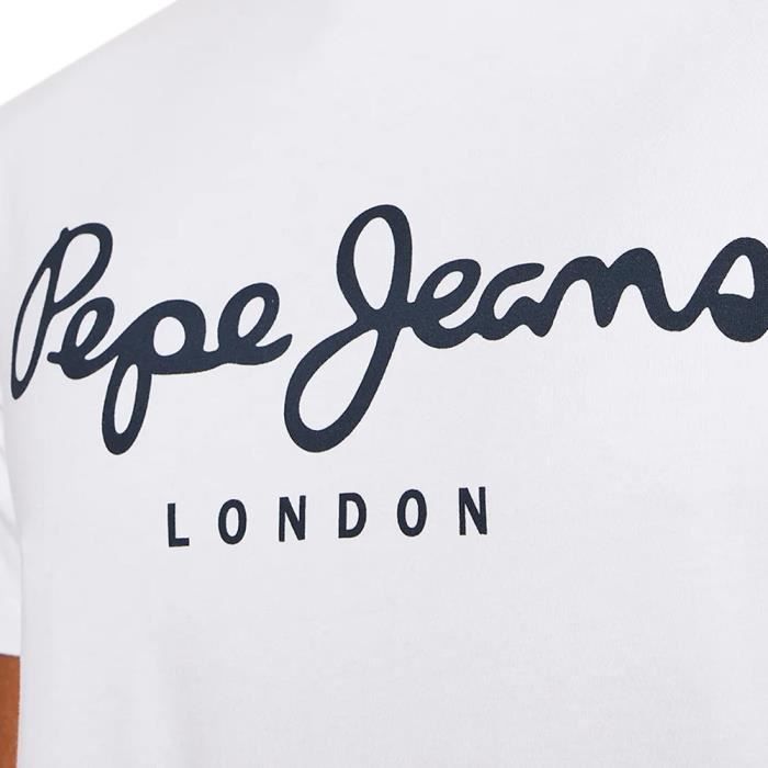 Pepe Jeans Dalter Tee T-Shirt Uomo Manica Corta. Bianca, Taglio Regolare, Stampa Frontale. Morbida E Casual.