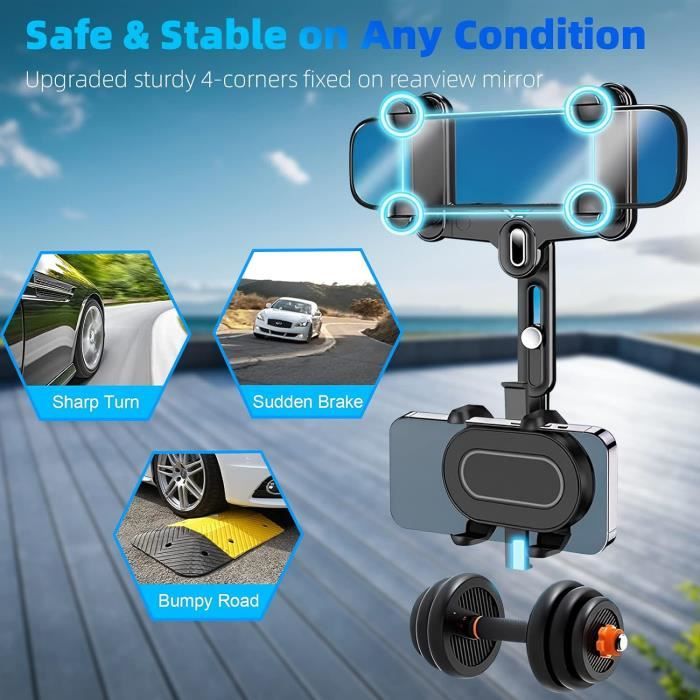 Support Téléphone Pour Vélo - Fixation Sur Rétroviseur (8-10mm) - Rotation Multi-angles - Stable Et Facile à Installer