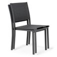 Table de jardin avec 10 chaises - OVIALA - Aluminium - Effet mozaic - Gris-3