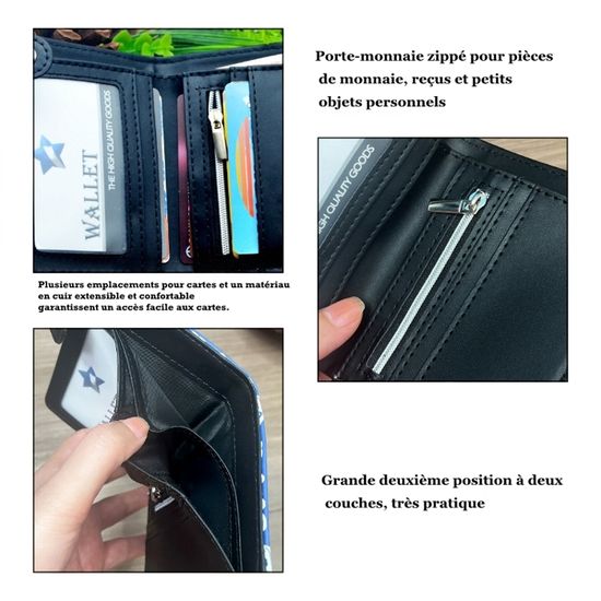 Porte-Cartes Solo Leveling - Portefeuille Avec Fermeture Éclair - 11,5x9,5x2 Cm - Noir - Pour Enfants Et Fans