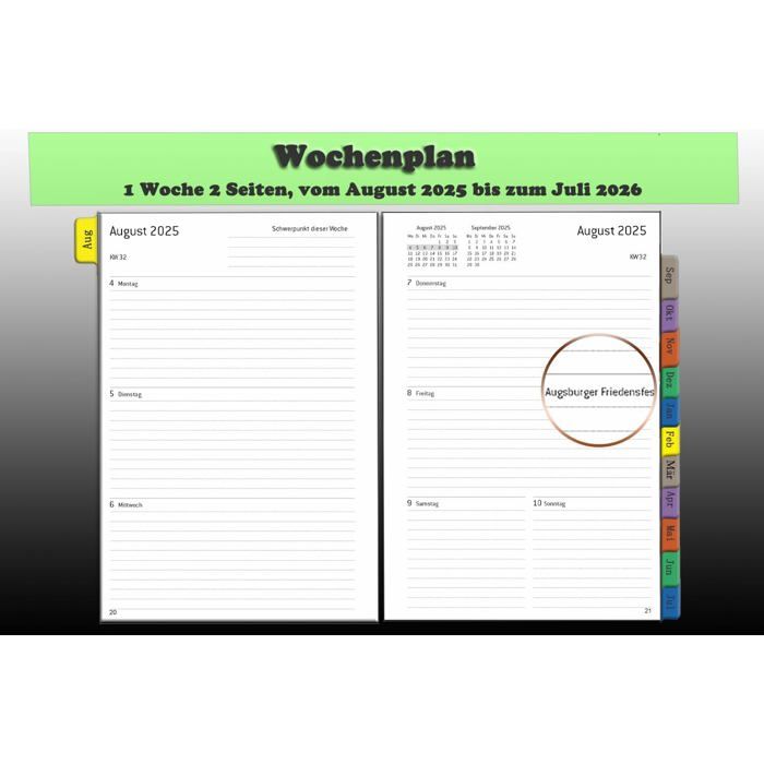 Agenda Inspire A5, 1 Semaine Sur 2 Pages, 2026, Multilingue