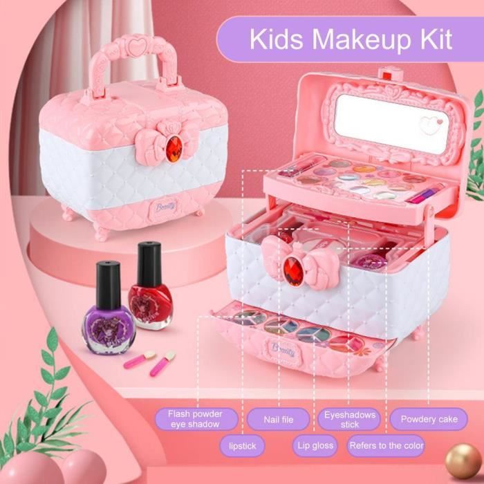 HK71648 Maquillage Enfant Jouet Lavable Malette Maquillage Jouet pour  Enfant Coffret Maquillage Petites Filles Makeup Set Kit D - Cdiscount Jeux  - Jouets