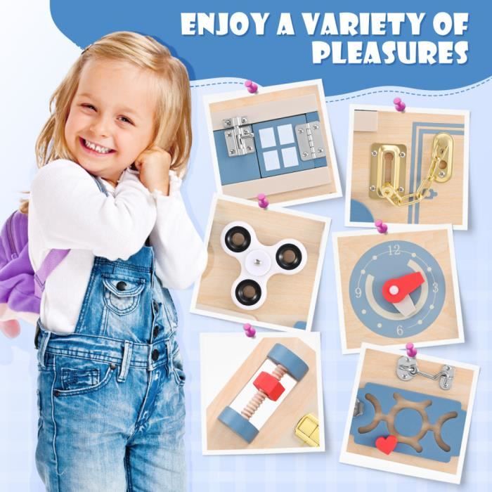 Busy Board Montessori - Parcours Motricité Bébé Planche Montessori 1 2 3 Ans  Jeux Educatif Tableau Activités Jouet Enfant pour Garcon Fille