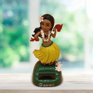 Tableau de Bord Hawaiian Hula Fille, Facile à Utiliser Solaire Alimenté Danse Décoration pour la Maison pour Voiture Bleu