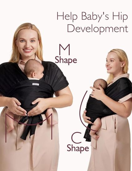 Porte-bébé Respirant Momcozy Air Mesh - Pour Nouveau-né à 20 Kg, Maille 3D, Dos En X | Léger, Sans Inserts, Pour Temps Chaud - 7