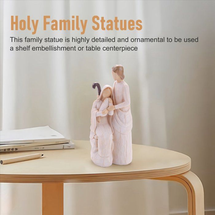 Statue De La Sainte Famille En Résine - Ornement De Crèche Pour Noël, Décoration Intérieure/extérieure, 10 Cm