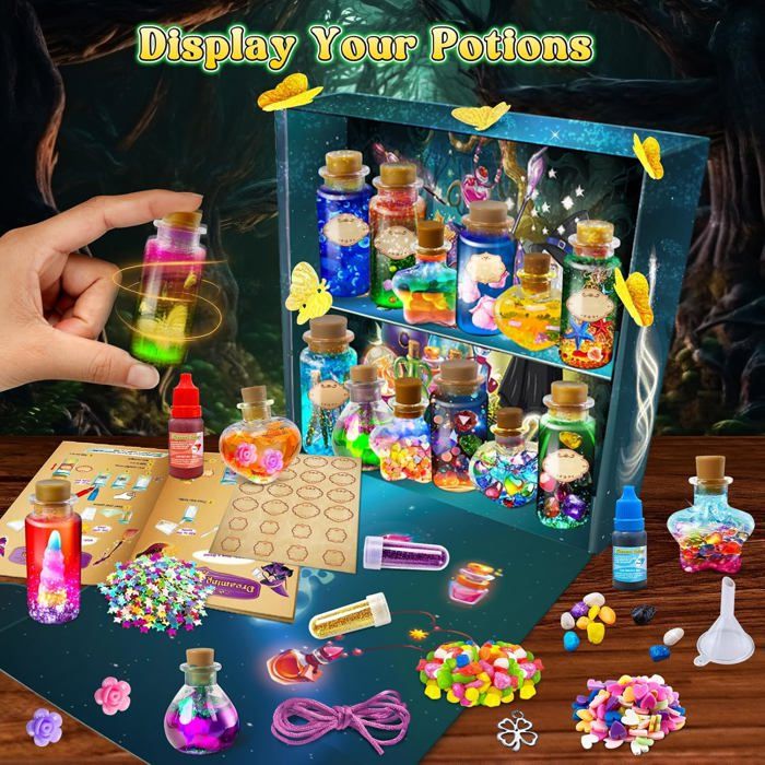 Kit De Création De Potions Magiques – DIY 8 Ans – Paillettes Et Fioles – Cadeau Créatif