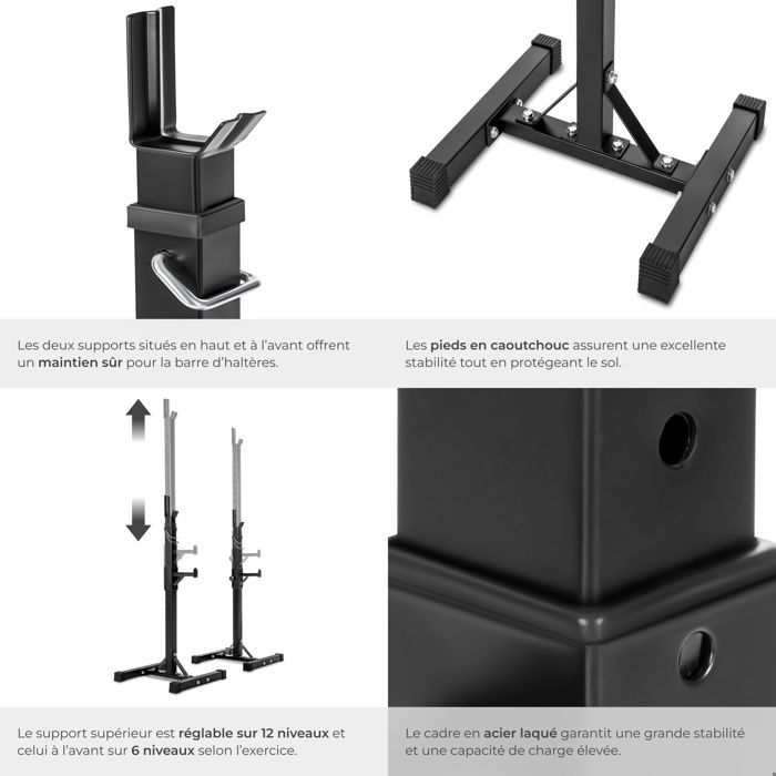 Support Mural Vertical Pour Haltères – Rangement Gain De Place, Compatible Barres Olympiques Et Disques, Accessoire Salle De Sport Maison