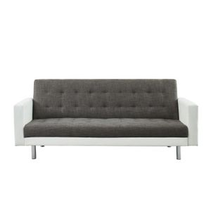 Canape Convertible 3 Places Tissus Blanc Achat Vente Pas Cher