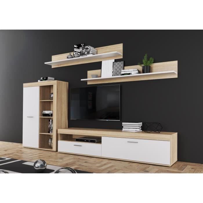 Anklam Ensemble Meuble Tv L 213 X P 42 X H 184 Cm Achat Vente Meuble Tv Mural Anklam Ensemble Tv Soldes Sur Cdiscount Des Le 20 Janvier Cdiscount