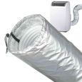 1 Gaine isolante, imperméable, thermique, argent, pour conduit climatisation mobile, installation sans outil .