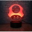 Color&eacute; Super Mario Bros Champignon Lampe 3D Led Night Light Illusion Lampe De Table Pour La D&eacute;coration AM1335-0