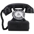 Téléphone Fixe Vintage Retro, Téléphone Filaire Vintage Téléphone Fixe à Cadran Rotatif au Style Rétro avec Recomposition de-0