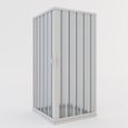 Parois de douche pliante en PVC - IDRALITE - Modèle Aster Centrale - Blanc - Carré - 70x70 cm-0