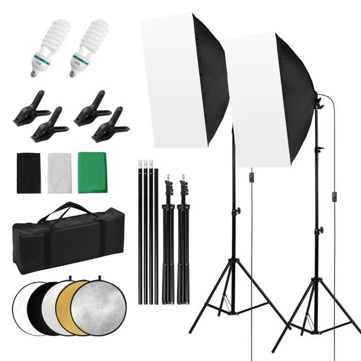 Andoer Kit d'éclairage de photographie de studio professionnel