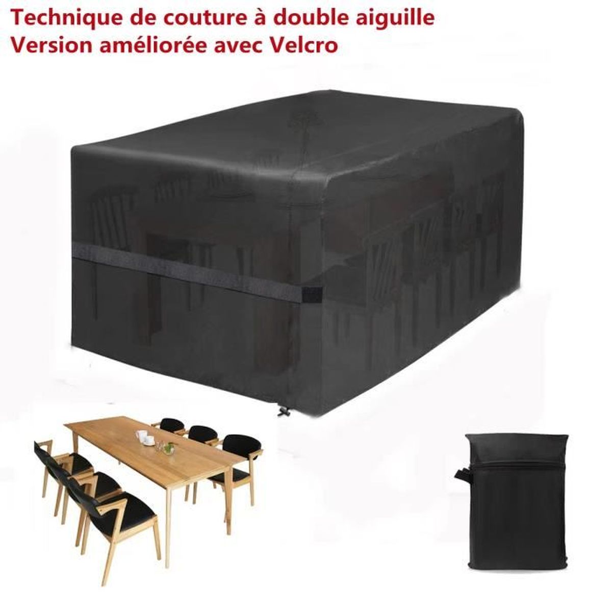 BFKJDS Housse De Mobilier De Jardin Résistante - 120x60x60cm Noire, Protection Intempéries Et UV