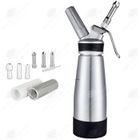 HIGH-TECH & BIEN-ETRE HTBE® Pistolet à crème 500ML All-aluminium Silicone Gâteau Café Crème Glacée Dessert Maison Fantaisie Décoration Dispositif