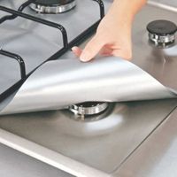 4PCS réutilisable en feuille d\\'aluminium Cuisinière à gaz Couverture cuisine propre parfait pour nettoyage @yin1378