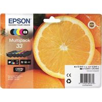 Cartouche d'encre EPSON T3337 - Pack de 5 - Orange - Noir bureautique Noir photo Cyan Magenta Jaune