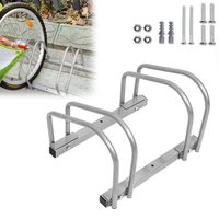 Râtelier de Sol Range-vélo pour 2 Vélos - UISEBRT - Support pour Bicyclette avec Prise Sûre pour Roues