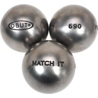Boules de pétanque Match IT Inox 75mm - Obut - 690g
