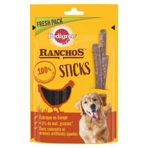 FRIANDISE Pedigree - 420600 - Ranchos Sticks - Batonnets au foie de poulet - Recompenses pour chien adulte - 10 sachets de 60g
