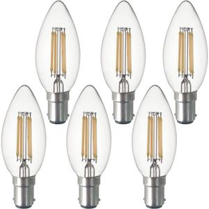 AMPOULE - LED Lot De 6 Ampoules Led B15 Baïonnette À Filaments V