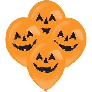 BALLON DÉCORATIF  Lot De 4 Ballons Led Citrouilles Pour Décoration D'Halloween Orange-Noir[n27876]