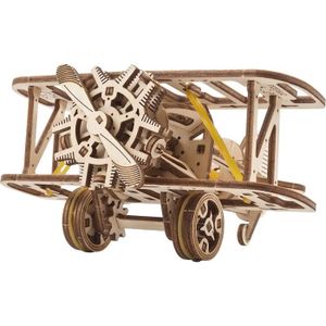 PUZZLE Mini-Biplan Puzzle 3D Bois - Maquette Mecanique en