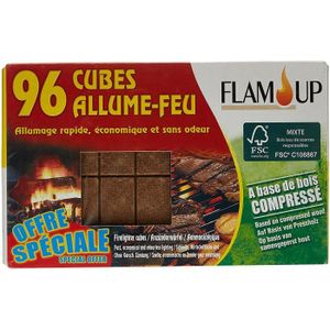 ALLUME GAZ - FEU  Flam'Up Allume-feu naturel Bois compresse 96 Cubes