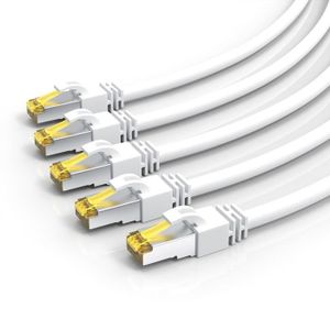 Câble réseau Cat.7 1 pièce Jaune Câble LAN Ethernet Gigabit 10000 Mbit s Câble Patch Cat7 Câble S FTP PIMF Shield LSZH Cat.7 Câble Raw Rj45 Plug Cat 6a 1 x 1 Meter 1aTTack.de 1m 