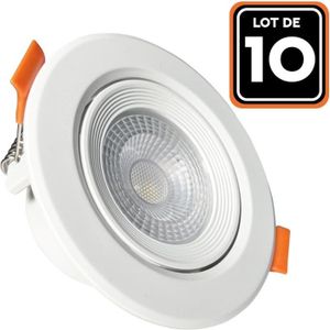 Emos Spot LED Encastrable 230V, 5W / 450lm, 50° Orientable, Plafonnier LED  encastré, blanc froid 6500K, Lot de 12 Spots de plafond pour l'intérieur,  extra plat, ronde, Couleur blanc : : Luminaires