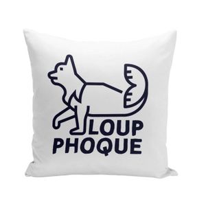 HOUSSE DE COUSSIN Housse de Coussin Blanc 40x40 cm Loup-phoque Humou