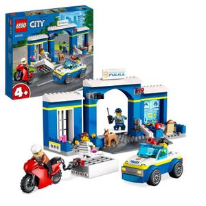 GARAGE - BATIMENT LEGO® City 60370 La Course-Poursuite au Poste de Police, Voiture en Jouet et Moto, Prison