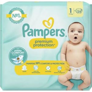 COUCHE Couches Pampers Premium Protection Taille 1 - 24 couches - 2 kg à 5 kg