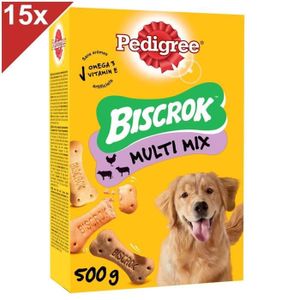 FRIANDISE PEDIGREE Biscrok Biscuits croquants multi mix pour chien 15x 500g
